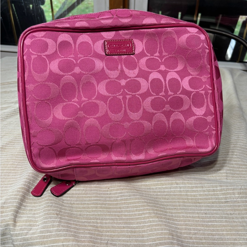 Coach Fuchsia Signature Cosmetic Bag